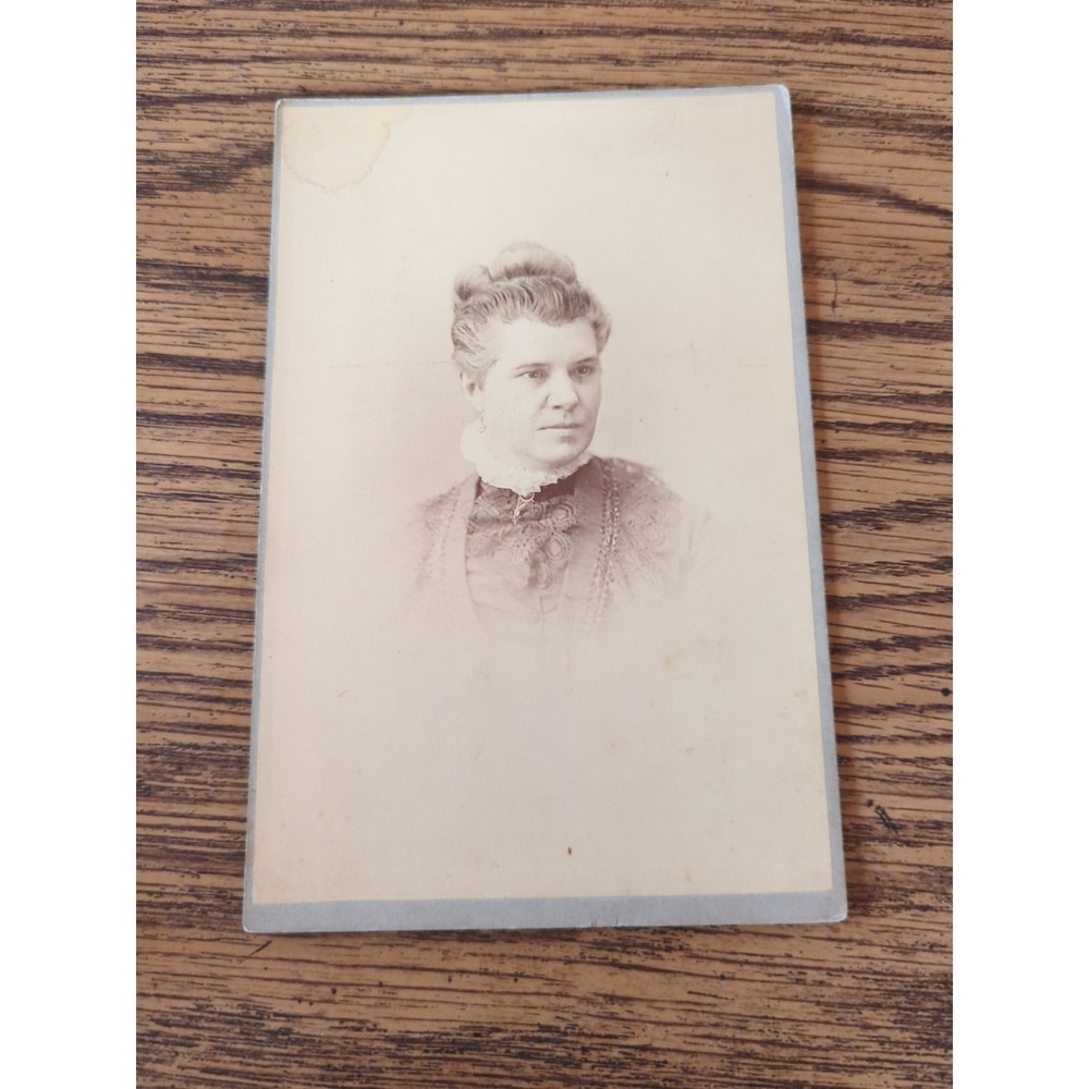 Antique Cabinet Card Victorian Portrait Woman Brooklyn New York Mrs Coddington